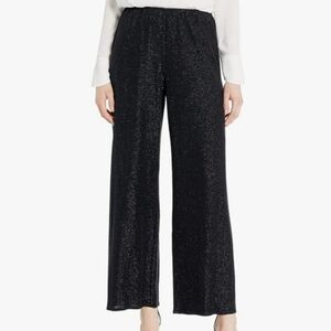 ALEX EVENINGS SUBTLE SPARKLE STRETCH WAIST WIDER LEG PANTS LG LIKE NEW W/TAG!